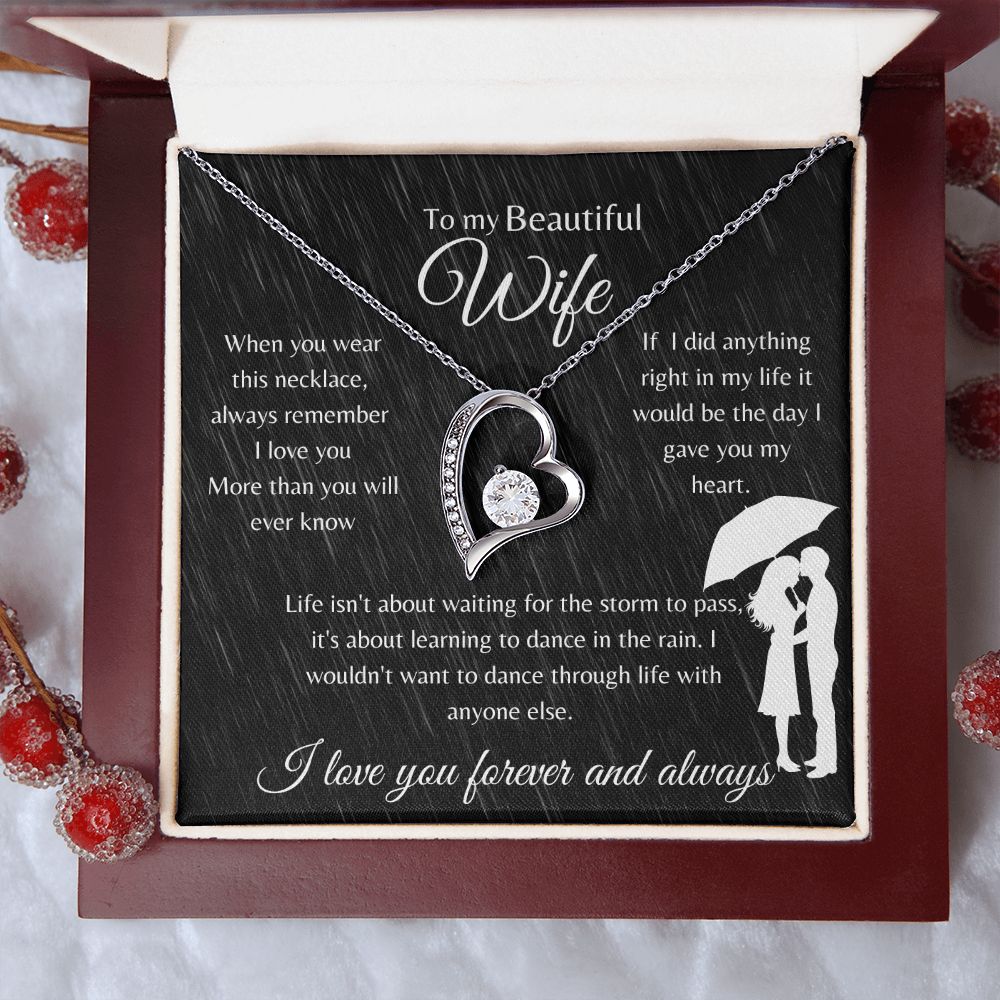 Gift Necklace to Wife from Husband | Forever Love Necklace | Christmas, xmas, birthday, anniversary, other special occasions | I Love You Forever And Always