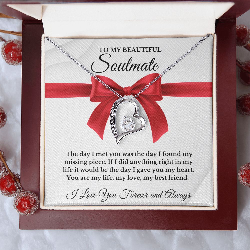To My Beautiful Soulmate | Forever Love Necklace | I Love You Forever And Always | Valentines Day Gift Idea