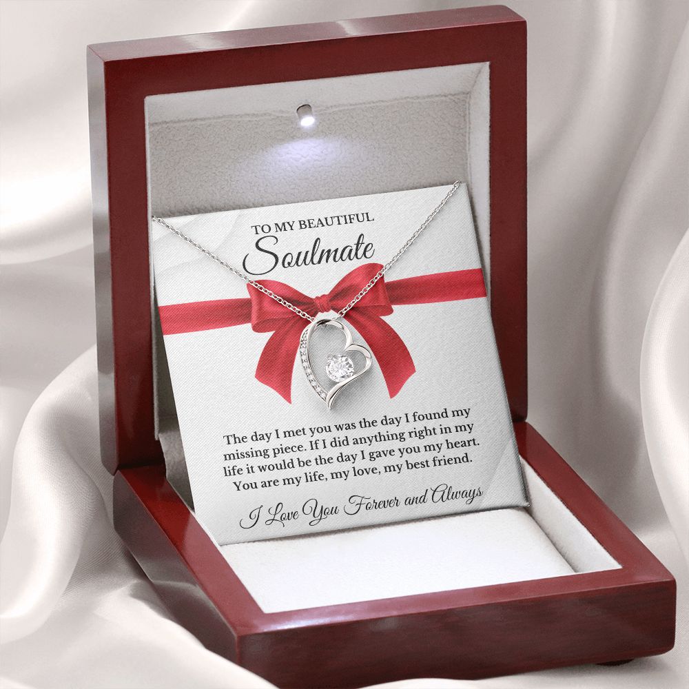 To My Beautiful Soulmate | Forever Love Necklace | I Love You Forever And Always | Valentines Day Gift Idea