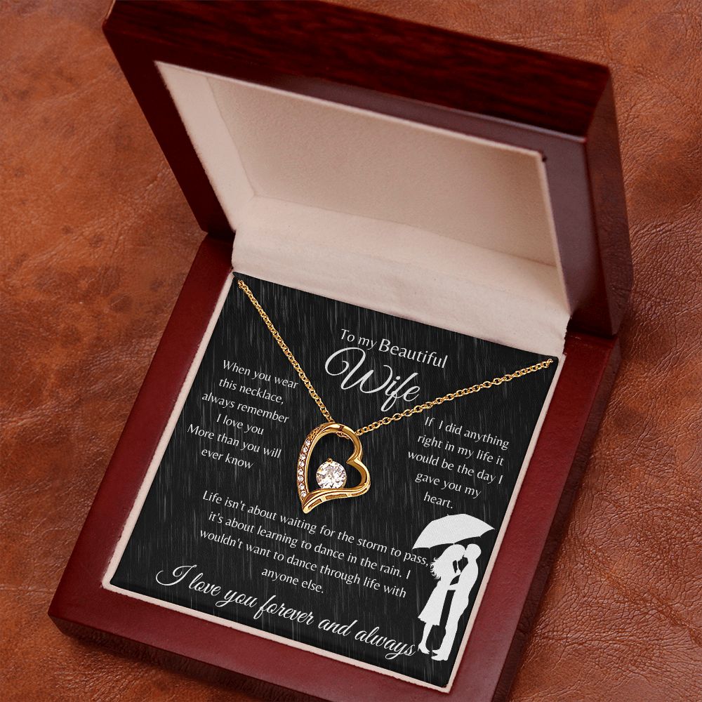 Gift Necklace to Wife from Husband | Forever Love Necklace | Christmas, xmas, birthday, anniversary, other special occasions | I Love You Forever And Always