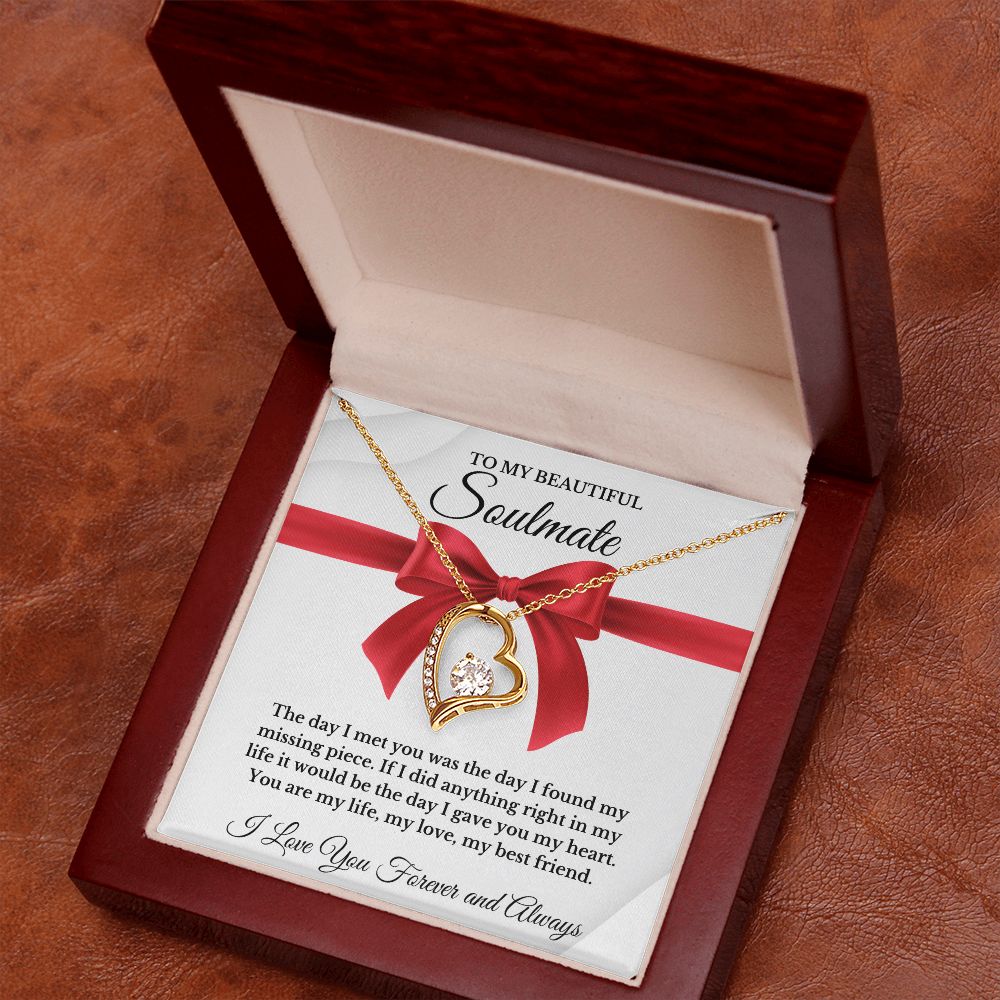 To My Beautiful Soulmate | Forever Love Necklace | I Love You Forever And Always | Valentines Day Gift Idea
