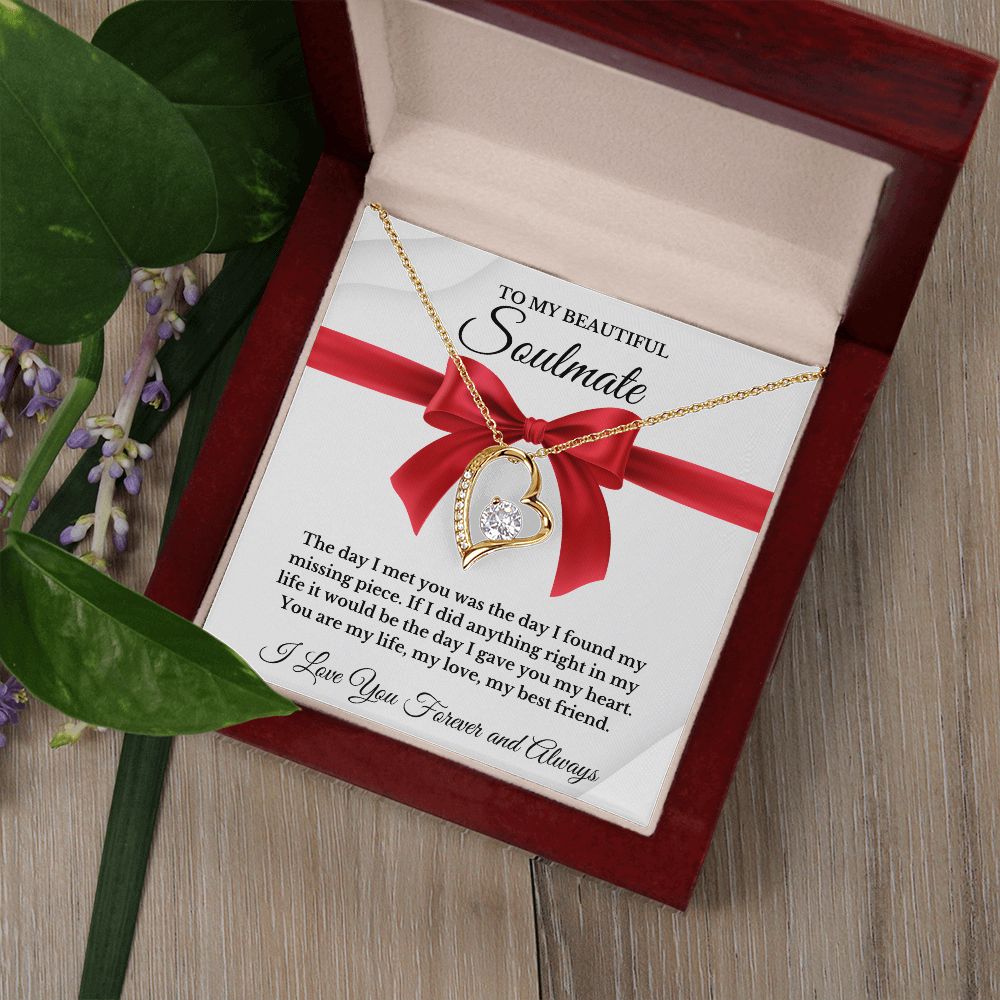 To My Beautiful Soulmate | Forever Love Necklace | I Love You Forever And Always | Valentines Day Gift Idea