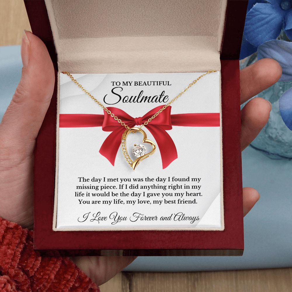 To My Beautiful Soulmate | Forever Love Necklace | I Love You Forever And Always | Valentines Day Gift Idea