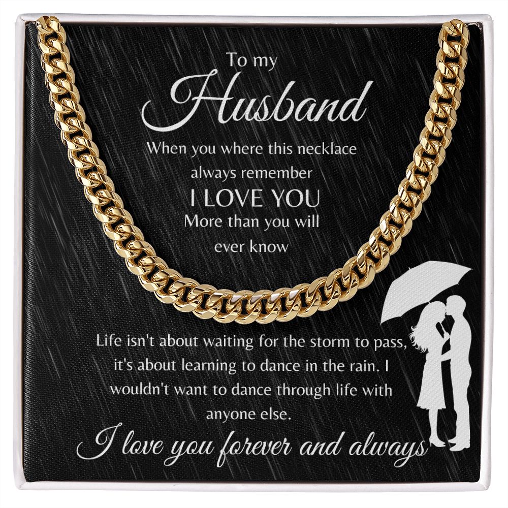 Cuban Link Chain Necklace for Husband From Wife | Gift for Husband | To my husband I love you forever and always