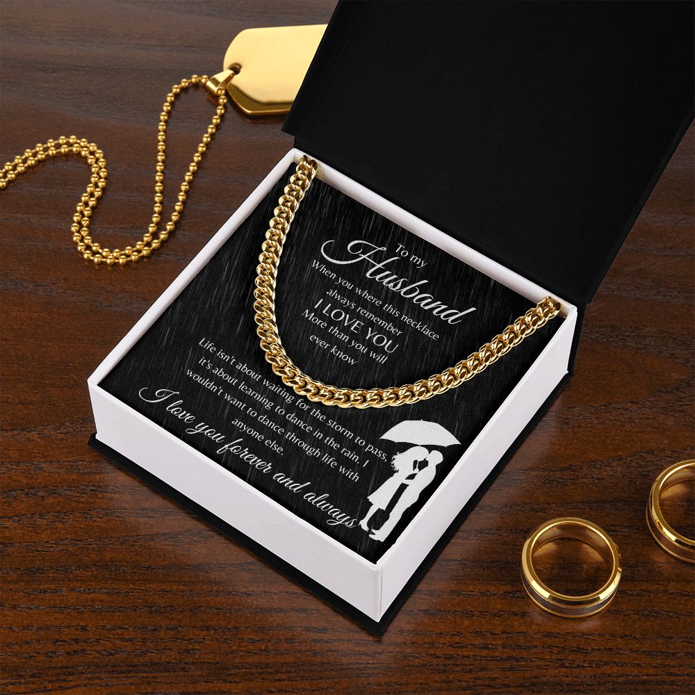 Cuban Link Chain Necklace for Husband From Wife | Gift for Husband | To my husband I love you forever and always