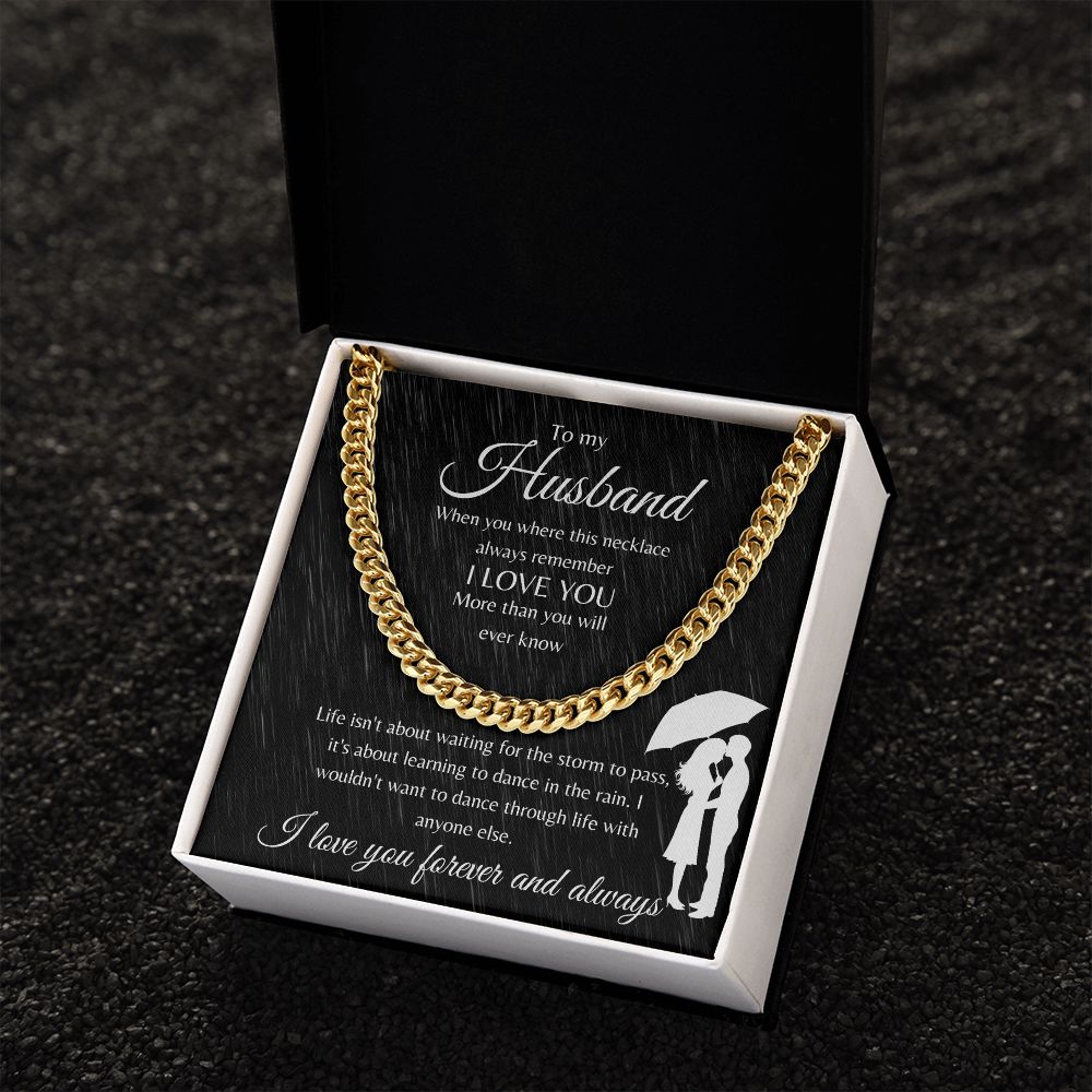 Cuban Link Chain Necklace for Husband From Wife | Gift for Husband | To my husband I love you forever and always