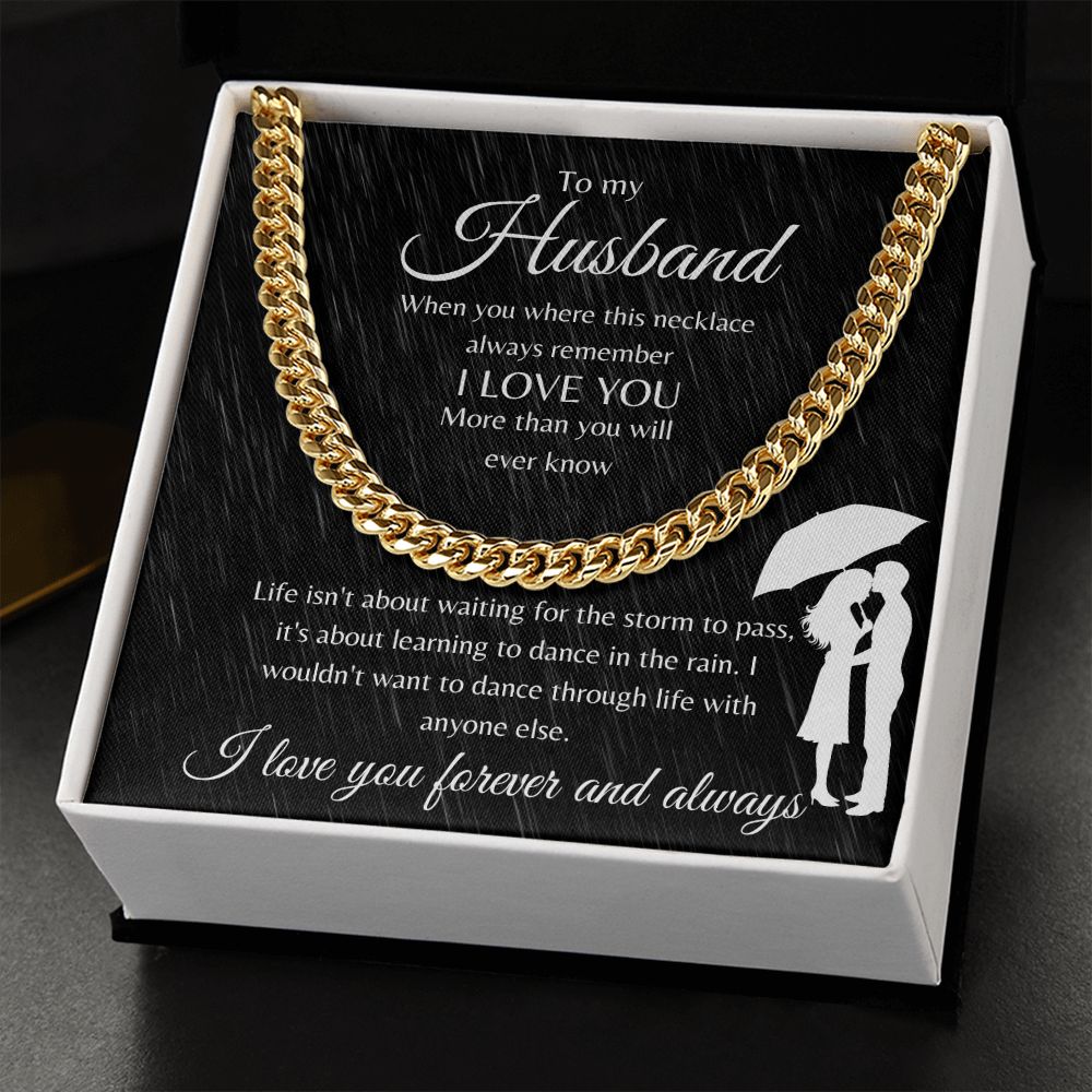 Cuban Link Chain Necklace for Husband From Wife | Gift for Husband | To my husband I love you forever and always