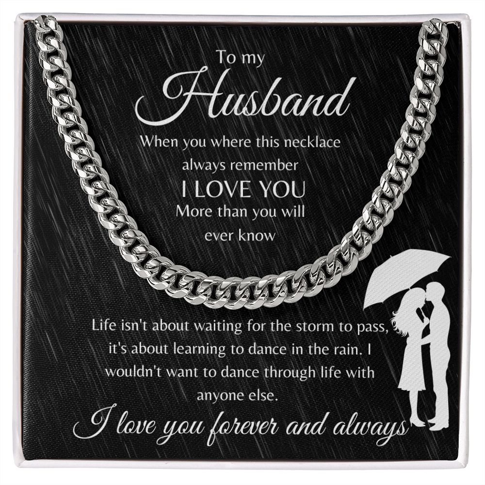 Cuban Link Chain Necklace for Husband From Wife | Gift for Husband | To my husband I love you forever and always