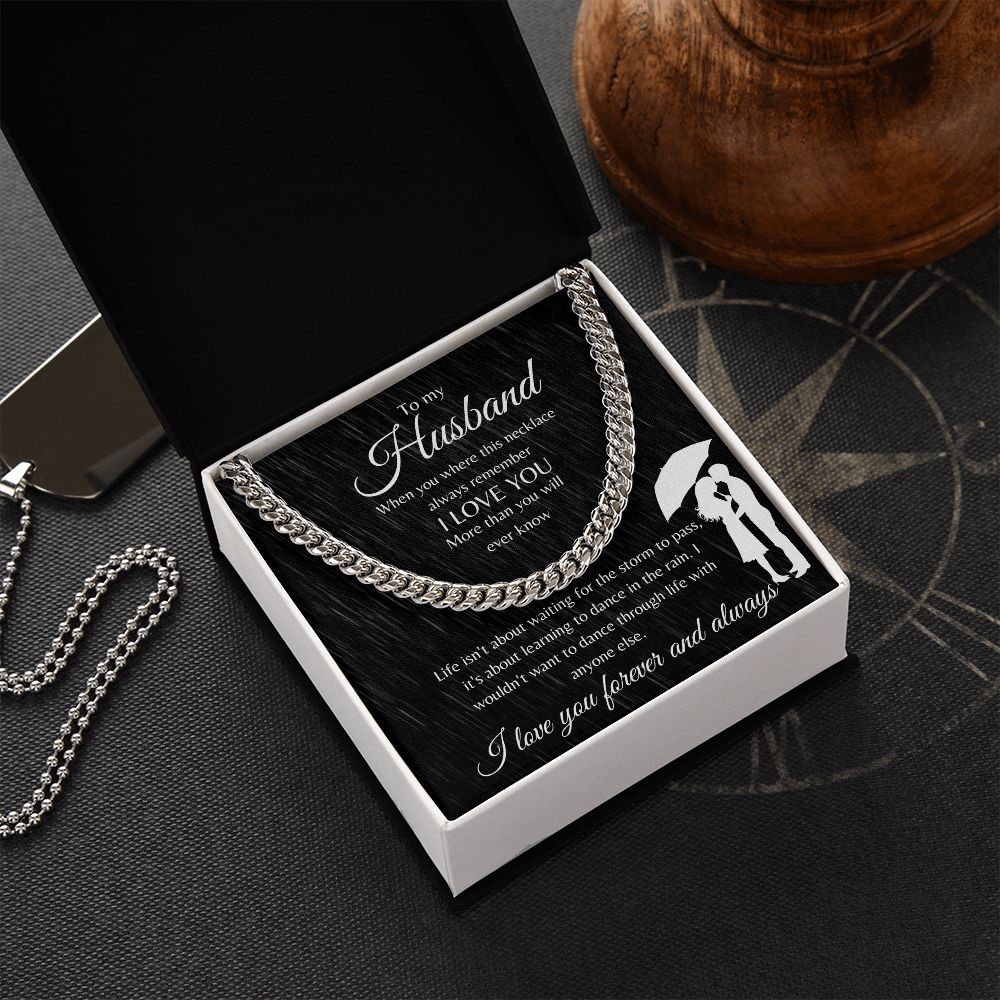 Cuban Link Chain Necklace for Husband From Wife | Gift for Husband | To my husband I love you forever and always