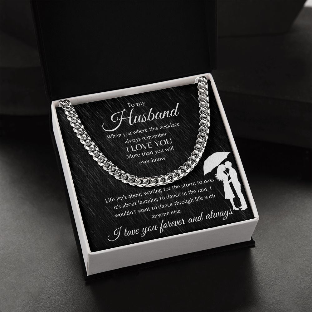 Cuban Link Chain Necklace for Husband From Wife | Gift for Husband | To my husband I love you forever and always