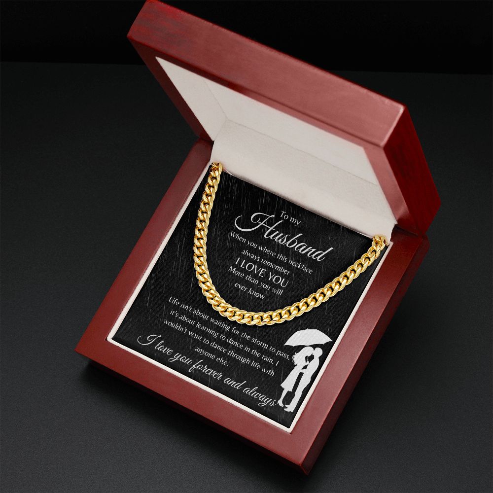 Cuban Link Chain Necklace for Husband From Wife | Gift for Husband | To my husband I love you forever and always