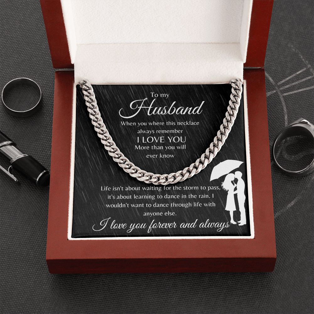 Cuban Link Chain Necklace for Husband From Wife | Gift for Husband | To my husband I love you forever and always