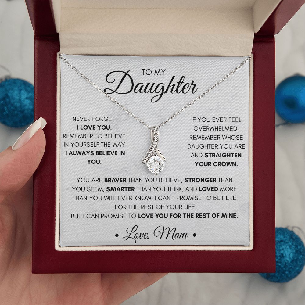 To Daughter From Mom | Alluring Beauty Necklace | Never Forget I Love You
