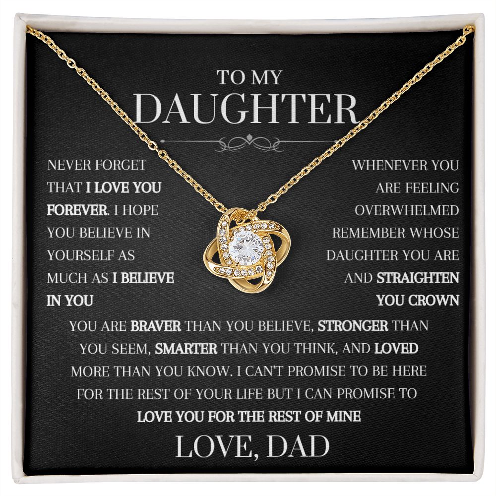 To My Daughter From Dad | Love Knot Necklace | Never Forget I Love You