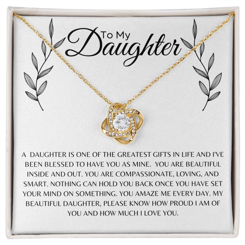Sentimental Gift necklace for daughter | Christmas gift necklace | Love Knot Necklace | A daughter Is the greatest gift in life