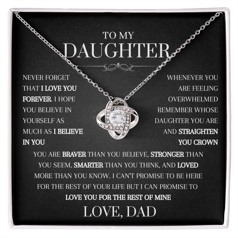 To My Daughter From Dad | Love Knot Necklace | Never Forget I Love You