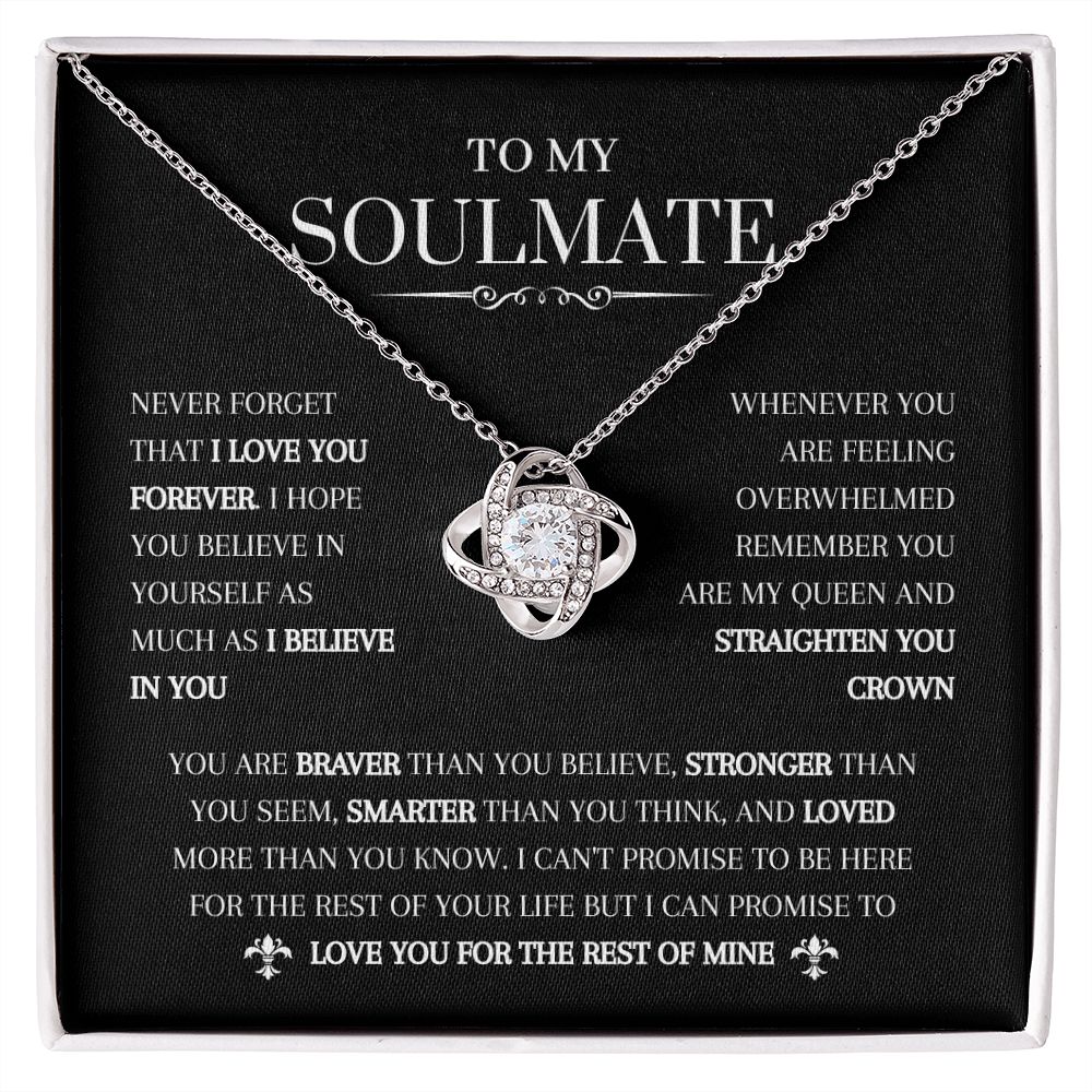 To My Soulmate Necklace | Never Forget I Love You | Love Knot Necklace