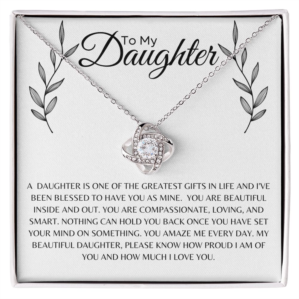 Sentimental Gift necklace for daughter | Christmas gift necklace | Love Knot Necklace | A daughter Is the greatest gift in life