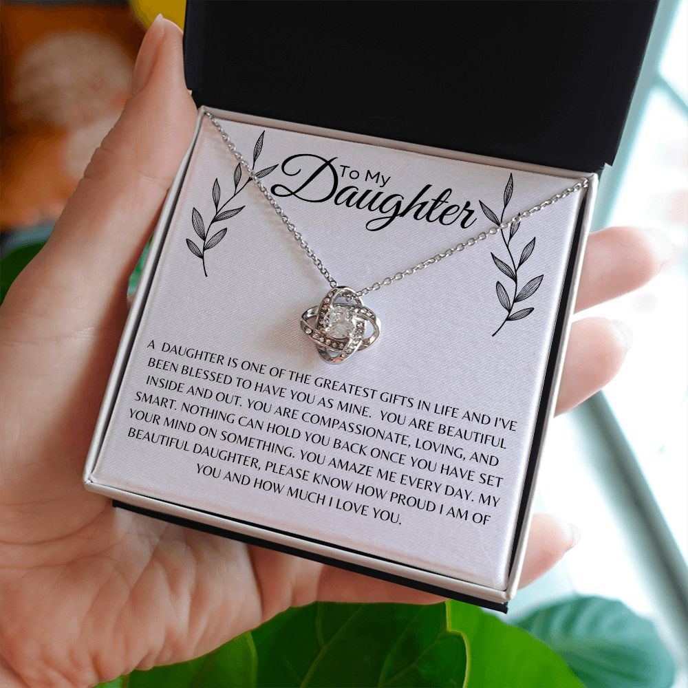 Sentimental Gift necklace for daughter | Christmas gift necklace | Love Knot Necklace | A daughter Is the greatest gift in life
