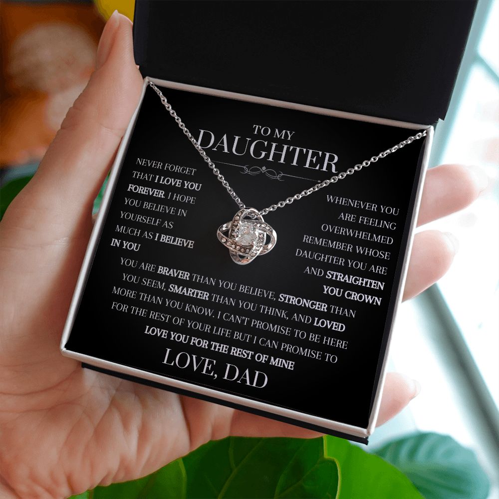 To My Daughter From Dad | Love Knot Necklace | Never Forget I Love You