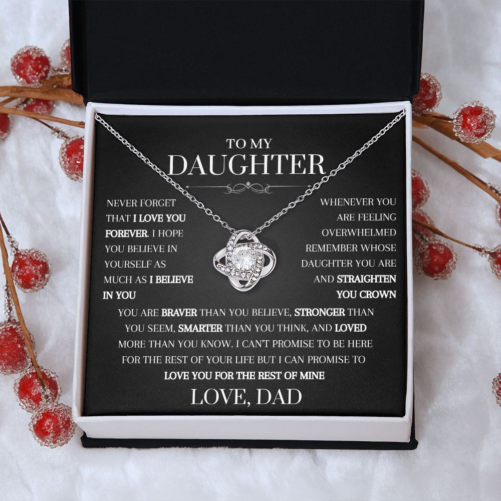 To My Daughter From Dad | Love Knot Necklace | Never Forget I Love You
