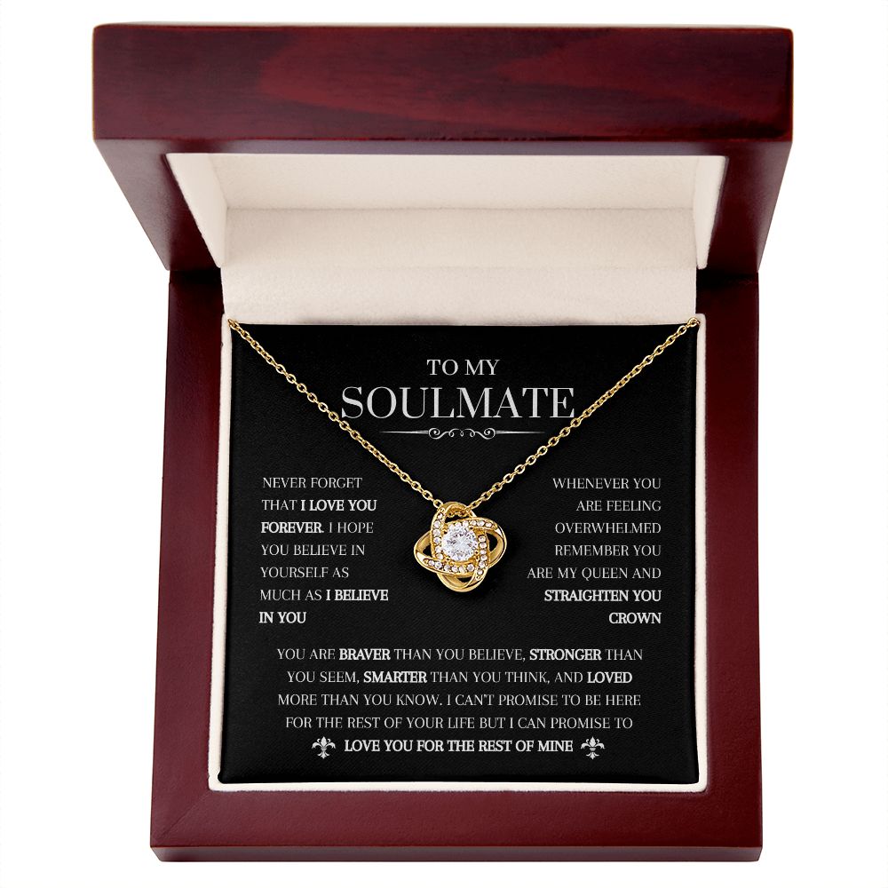 To My Soulmate Necklace | Never Forget I Love You | Love Knot Necklace