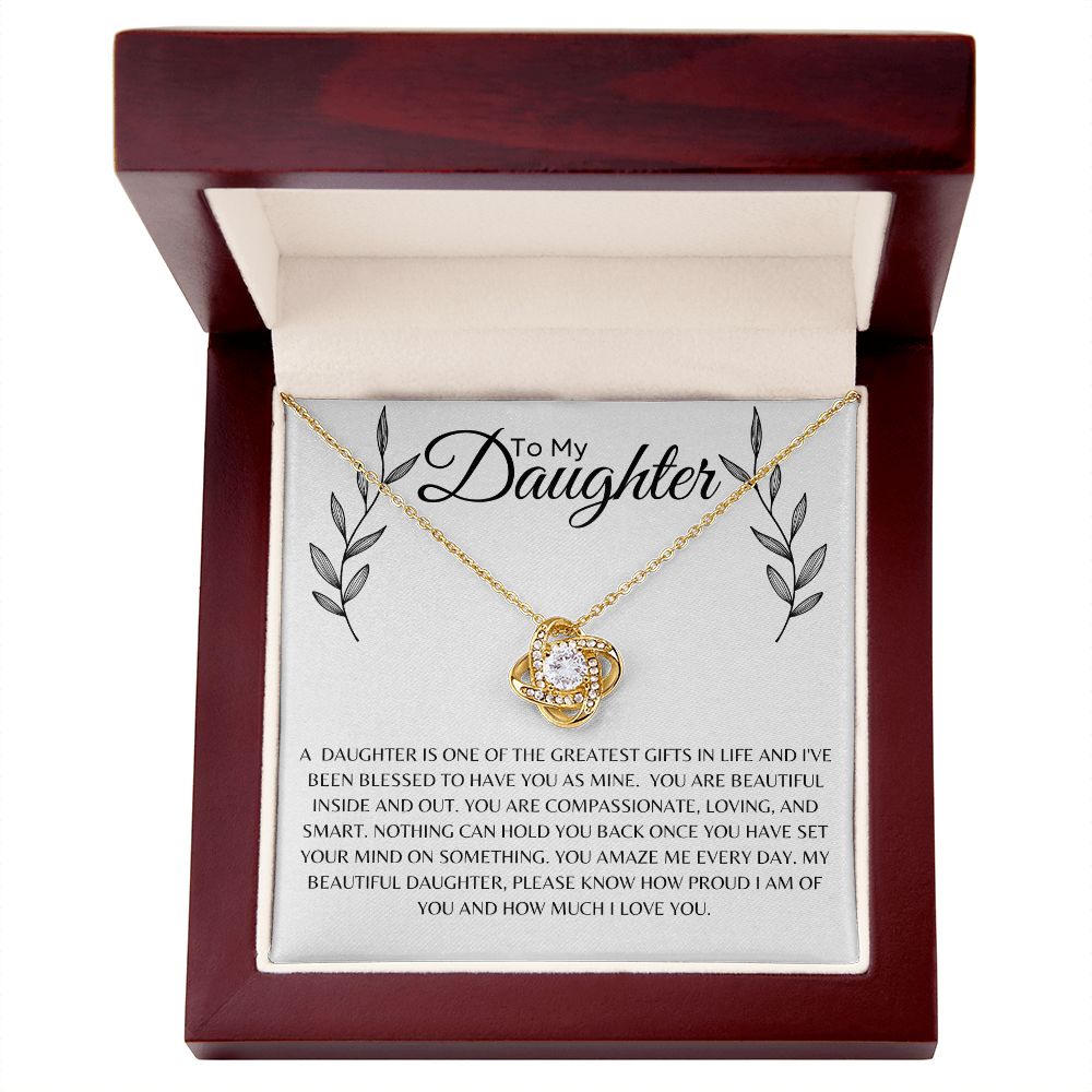 Sentimental Gift necklace for daughter | Christmas gift necklace | Love Knot Necklace | A daughter Is the greatest gift in life