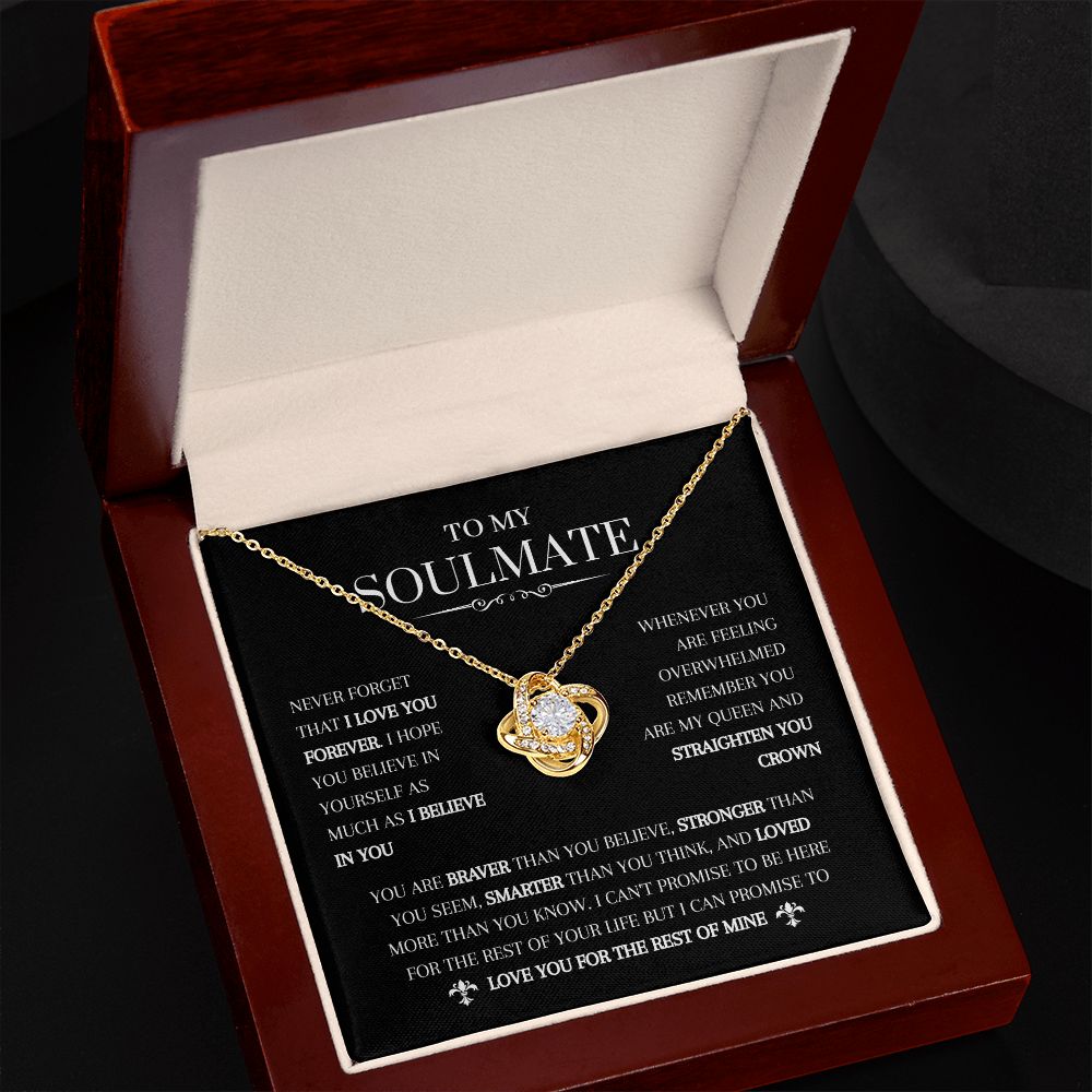 To My Soulmate Necklace | Never Forget I Love You | Love Knot Necklace
