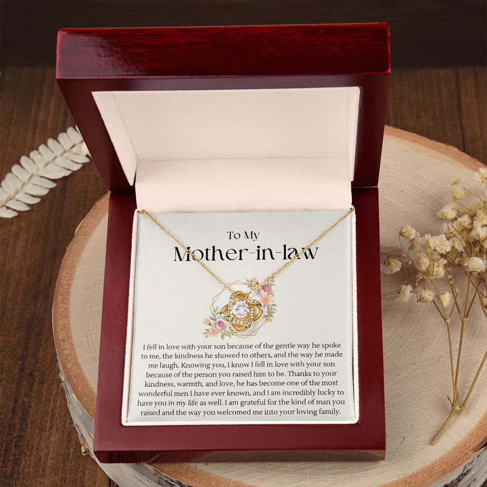 To My Mother in Law | Love Knot Necklace | Thank you for raising the man I love