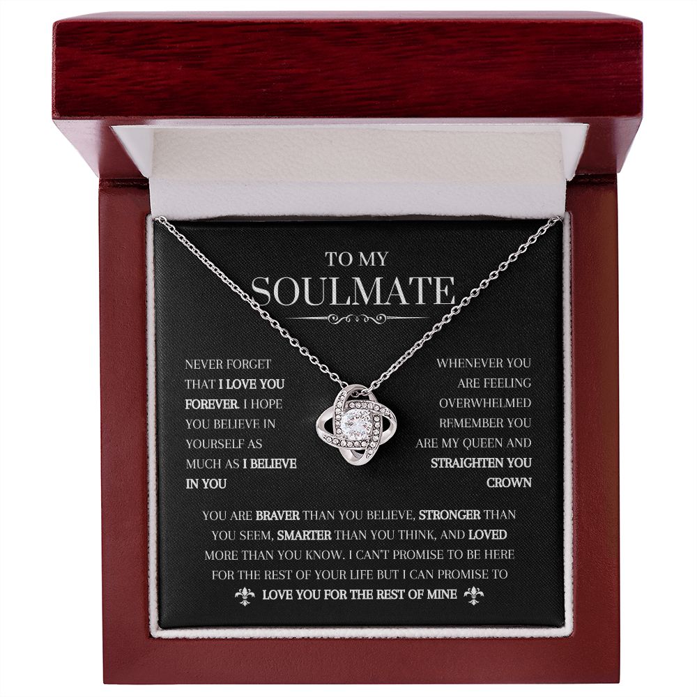 To My Soulmate Necklace | Never Forget I Love You | Love Knot Necklace