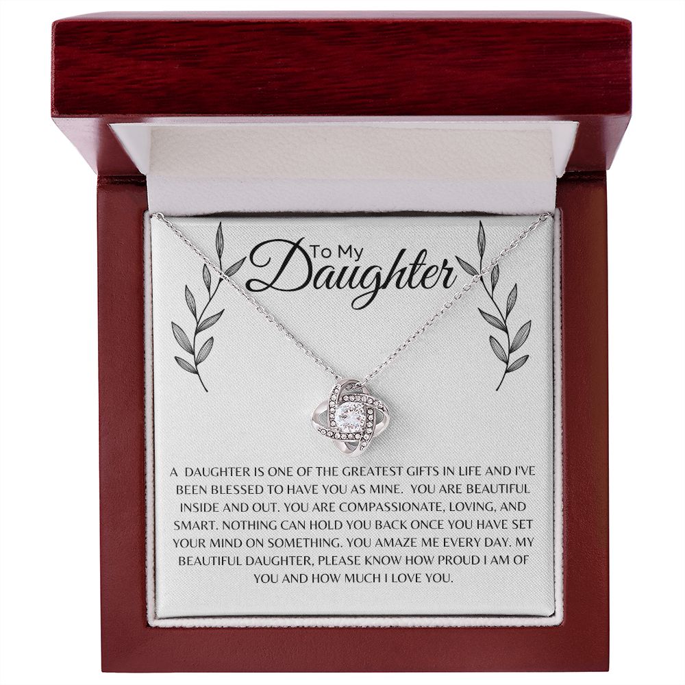 Sentimental Gift necklace for daughter | Christmas gift necklace | Love Knot Necklace | A daughter Is the greatest gift in life