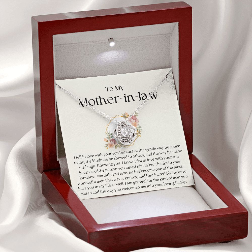 To My Mother in Law | Love Knot Necklace | Thank you for raising the man I love