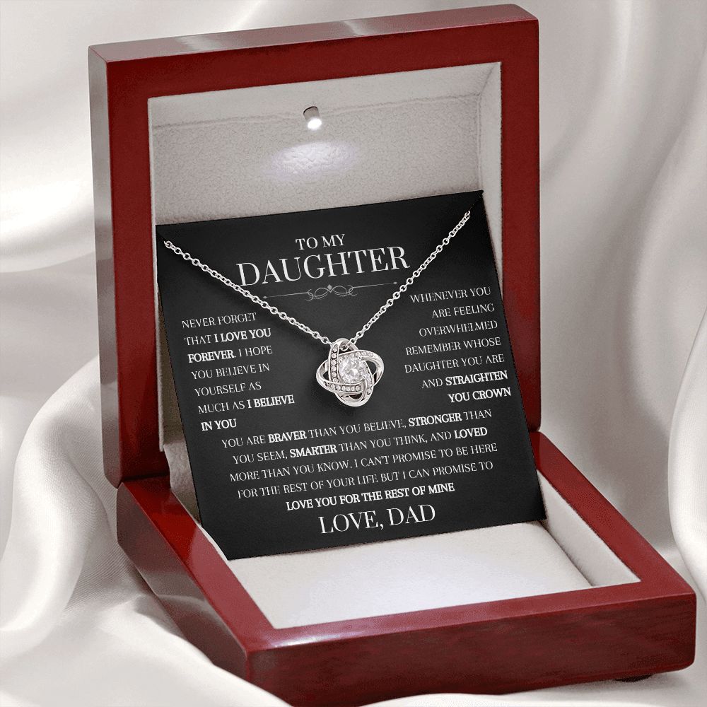 To My Daughter From Dad | Love Knot Necklace | Never Forget I Love You