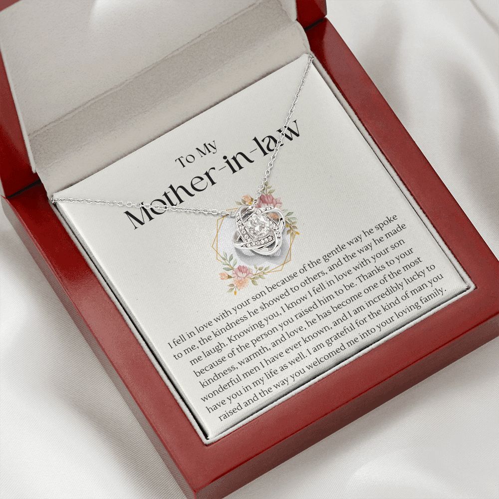 To My Mother in Law | Love Knot Necklace | Thank you for raising the man I love