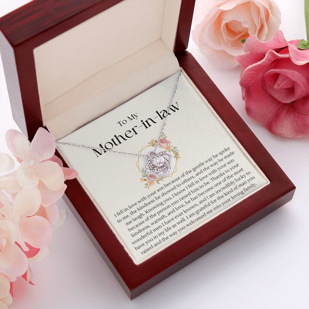 To My Mother in Law | Love Knot Necklace | Thank you for raising the man I love