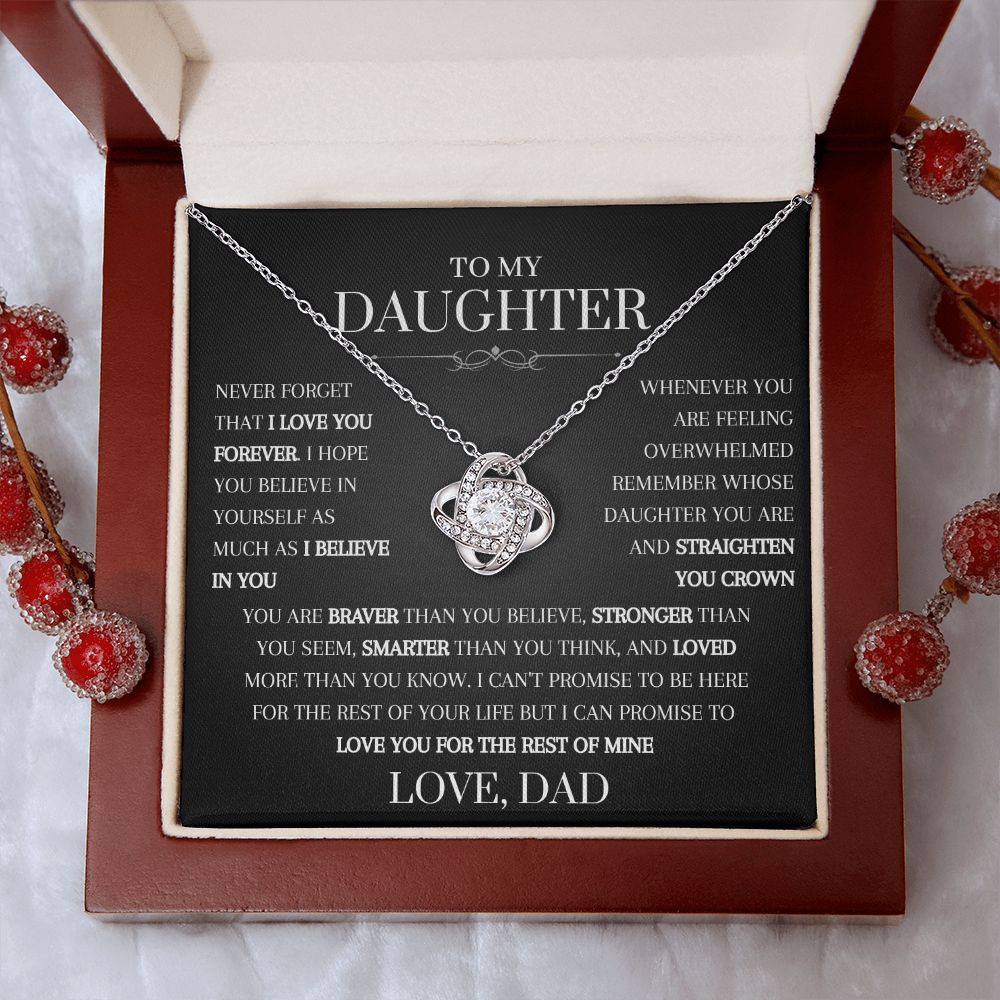 To My Daughter From Dad | Love Knot Necklace | Never Forget I Love You