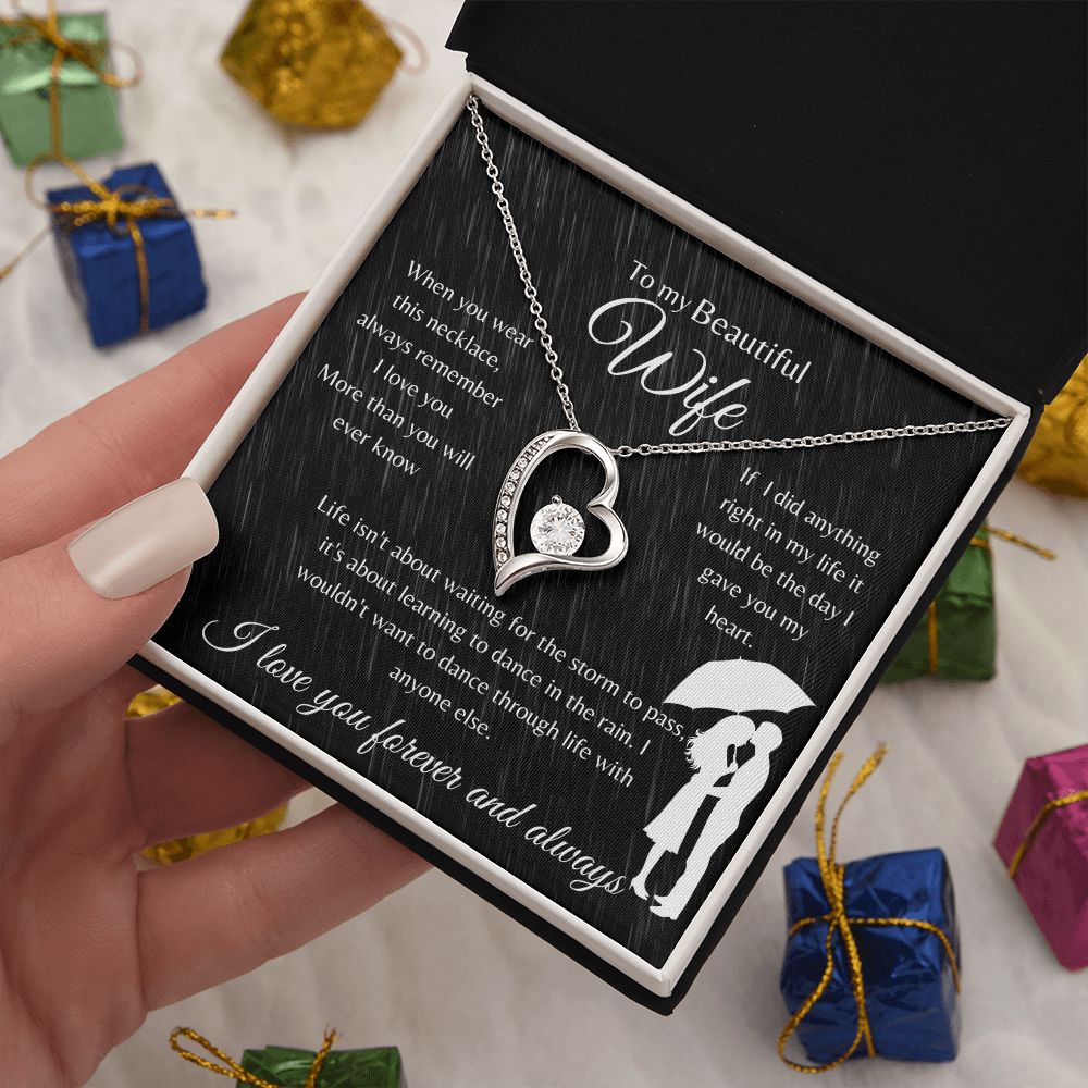 Gift Necklace to Wife from Husband | Forever Love Necklace | Christmas, xmas, birthday, anniversary, other special occasions | I Love You Forever And Always