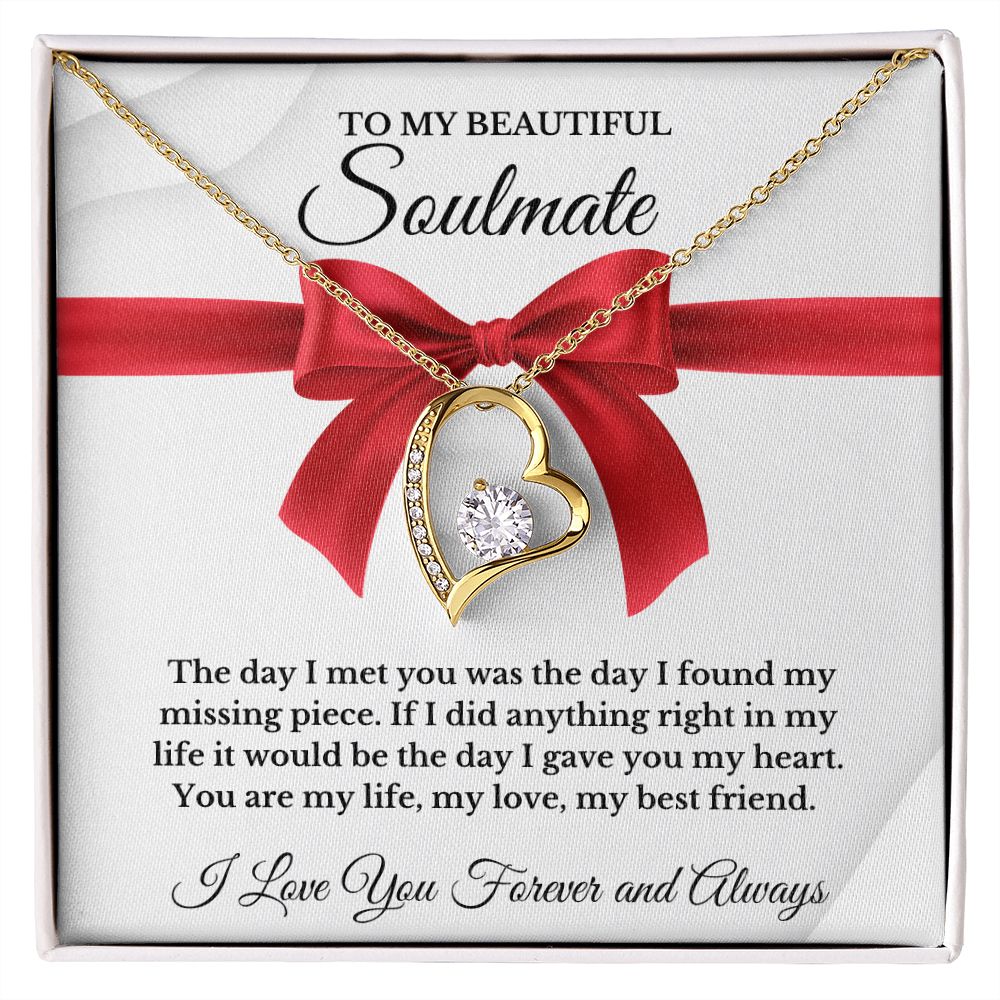 To My Beautiful Soulmate | Forever Love Necklace | I Love You Forever And Always | Valentines Day Gift Idea
