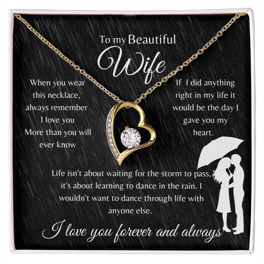 Gift Necklace to Wife from Husband | Forever Love Necklace | Christmas, xmas, birthday, anniversary, other special occasions | I Love You Forever And Always