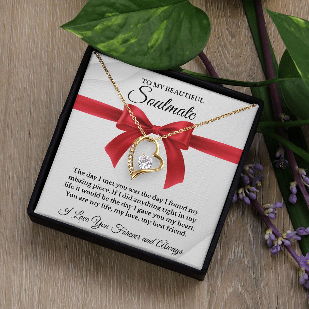 To My Beautiful Soulmate | Forever Love Necklace | I Love You Forever And Always | Valentines Day Gift Idea