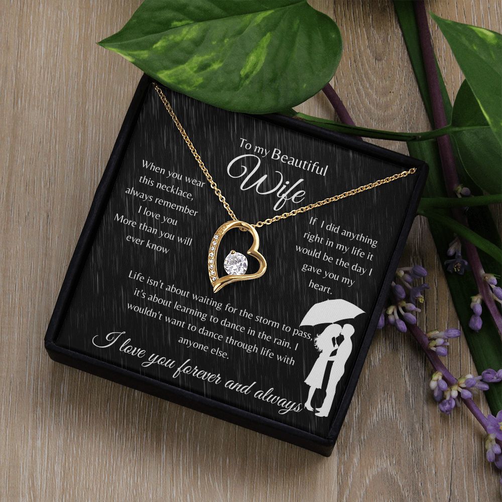 Gift Necklace to Wife from Husband | Forever Love Necklace | Christmas, xmas, birthday, anniversary, other special occasions | I Love You Forever And Always