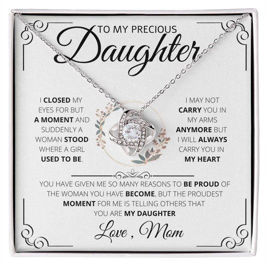 I closed my eyes for a moment | Love, mom | Love Knot Necklace