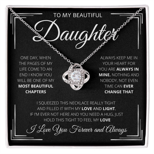 To My Daughter | Beautiful Chapters in Black | Love Knot Necklace