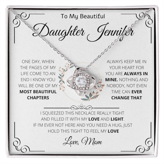 Fully Personalized Jewelry and Message Card | You Are My Most Beautiful Chapter | Love Knot Necklace