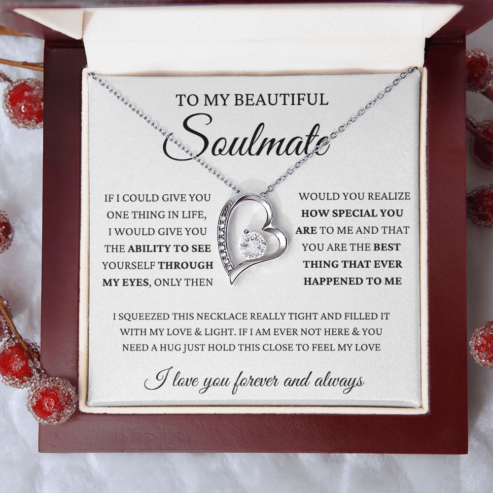 To My Beautiful Soulmate | Wife | Girlfriend | Forever Love Necklace | Valentine's Day I Love You Forever And Always