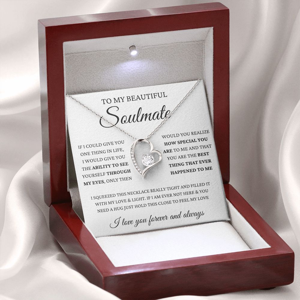 To My Beautiful Soulmate | Wife | Girlfriend | Forever Love Necklace | Valentine's Day I Love You Forever And Always