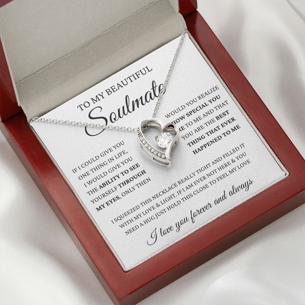 To My Beautiful Soulmate | Wife | Girlfriend | Forever Love Necklace | Valentine's Day I Love You Forever And Always