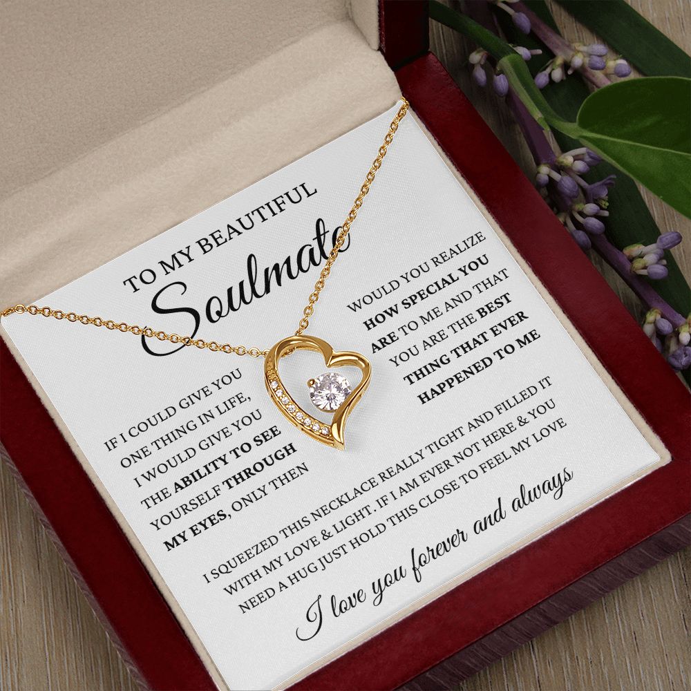To My Beautiful Soulmate | Wife | Girlfriend | Forever Love Necklace | Valentine's Day I Love You Forever And Always