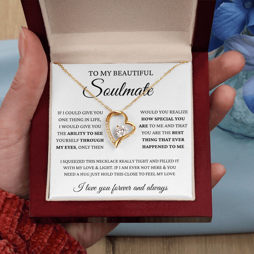 To My Beautiful Soulmate | Wife | Girlfriend | Forever Love Necklace | Valentine's Day I Love You Forever And Always