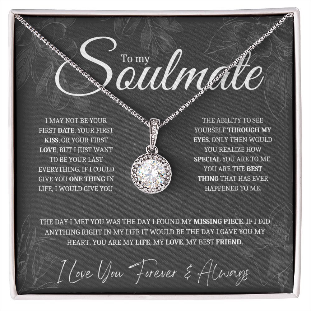 To My Soulmate Necklace | Gift for Girlfriend, Gift for Wife, Gift for Fiance | Eternal Hope Necklace | I Found My Missing Piece